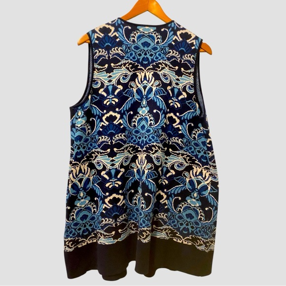 Susan Graver  Vest Cardigan tight knit Jacquard Sweater Size L - Picture 6 of 11